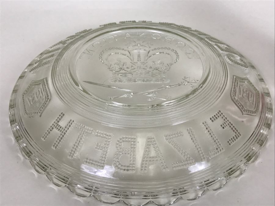 Vintage 1937 George The Sixth Elizabeth Glass Coronation Plate [Photo 11]