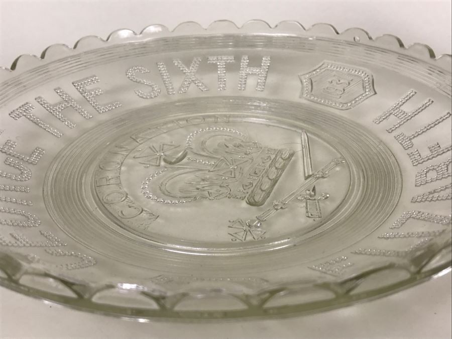 Vintage 1937 George The Sixth Elizabeth Glass Coronation Plate [Photo 8]