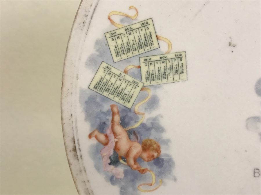 Vintage 1910 Advertising Calendar Plate With Cherubs Brown The Clothier Leavenworth, Wash Pope Gosser China [Photo 5]