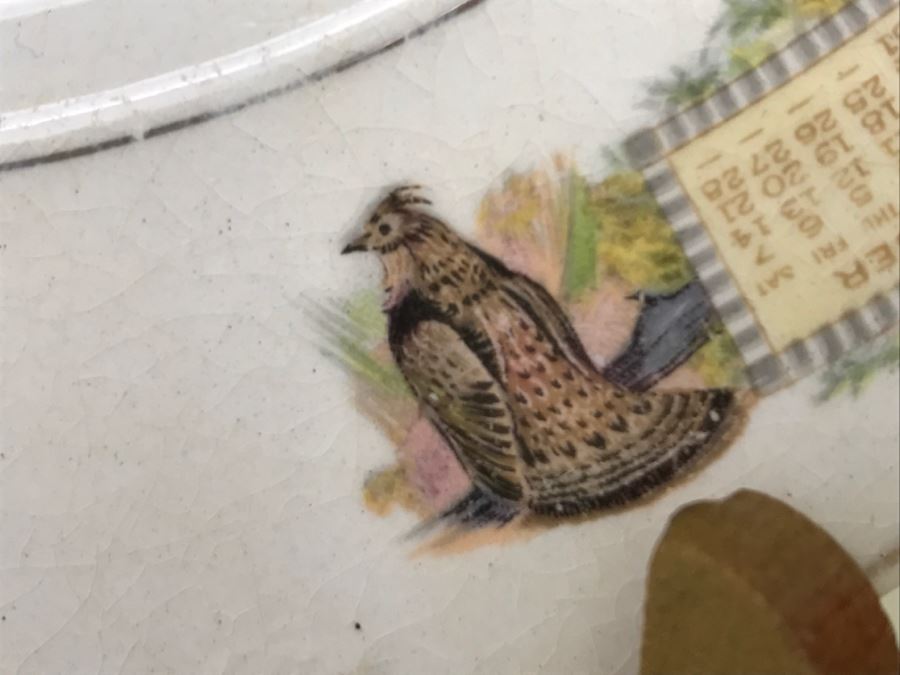 Vintage 1918 Advertising Calendar Plate With U.S. Flag And Birds D.E. McNicol [Photo 9]