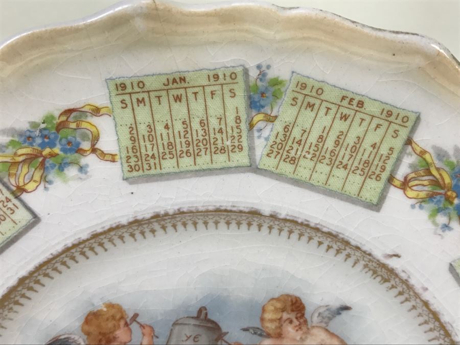 Vintage 1910 Advertising Calendar Plate S. M. Hill Pure Food Grocery Santa Ana, CA  [Photo 6]