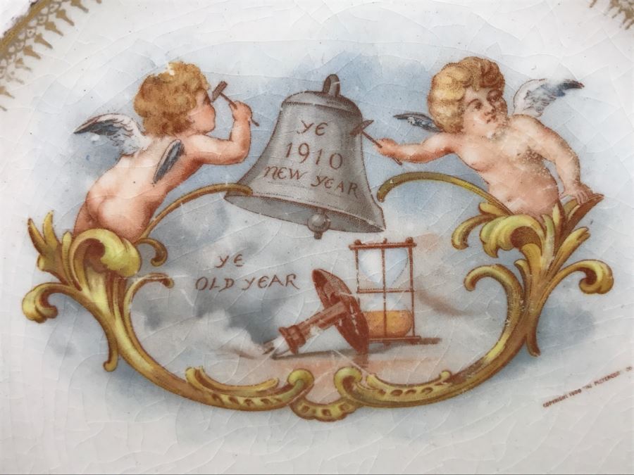 Vintage 1910 Advertising Calendar Plate S. M. Hill Pure Food Grocery Santa Ana, CA  [Photo 4]