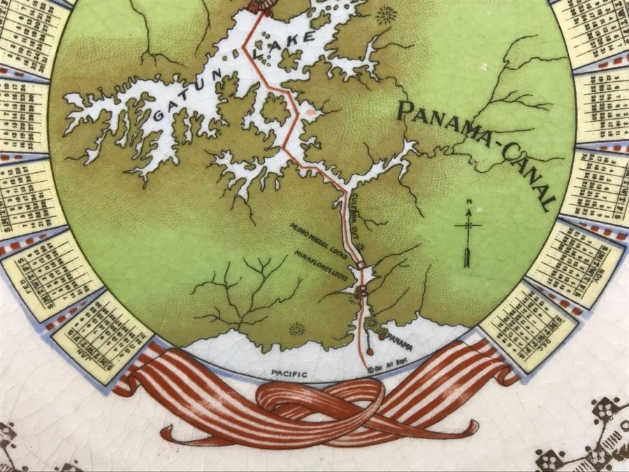 Vintage 1915 Advertising Calendar Plate Panama Canal D. E. McNicol Pottery Co East Liverpool, OH [Photo 7]