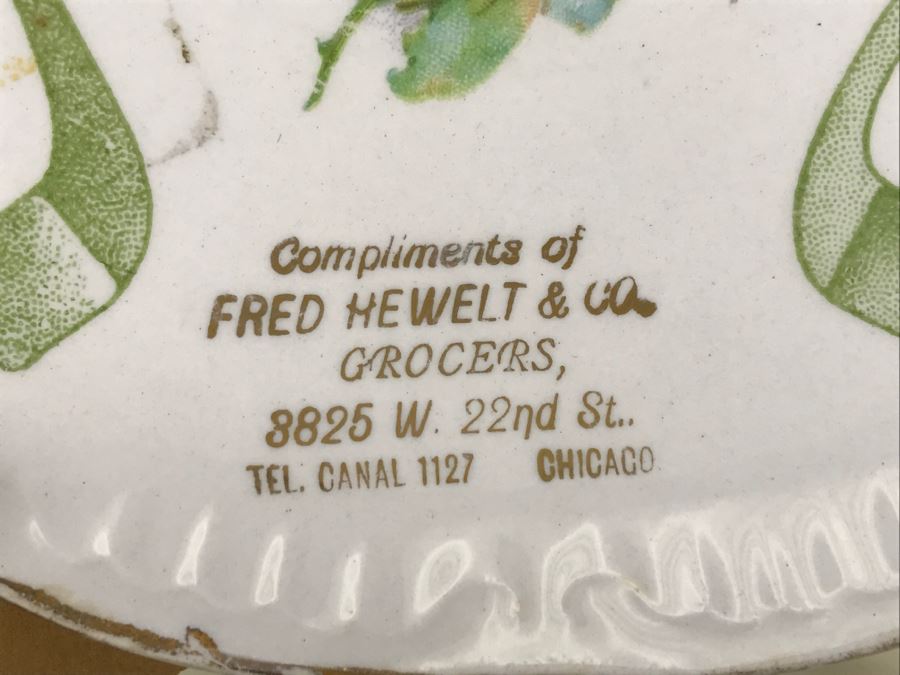 Vintage 1910 Advertising Calendar Plate With Rose Fred Hewelt & Co Grocers Chicago, Ill [Photo 5]