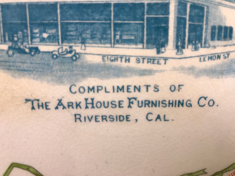 Vintage 1911 Advertising Calendar Plate The Ark House Furnishing Co Riverside, CA Dresden China [Photo 7]