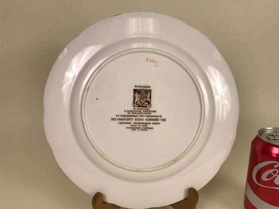 Edward VIII King And Emperor Crowned May 12th 1937 Commemoration Plate PARAGON China England [Photo 9]