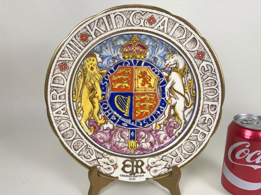 Edward VIII King And Emperor Crowned May 12th 1937 Commemoration Plate PARAGON China England [Photo 1]