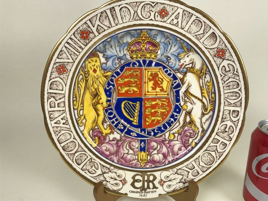 Edward VIII King And Emperor Crowned May 12th 1937 Commemoration Plate PARAGON China England [Photo 3]