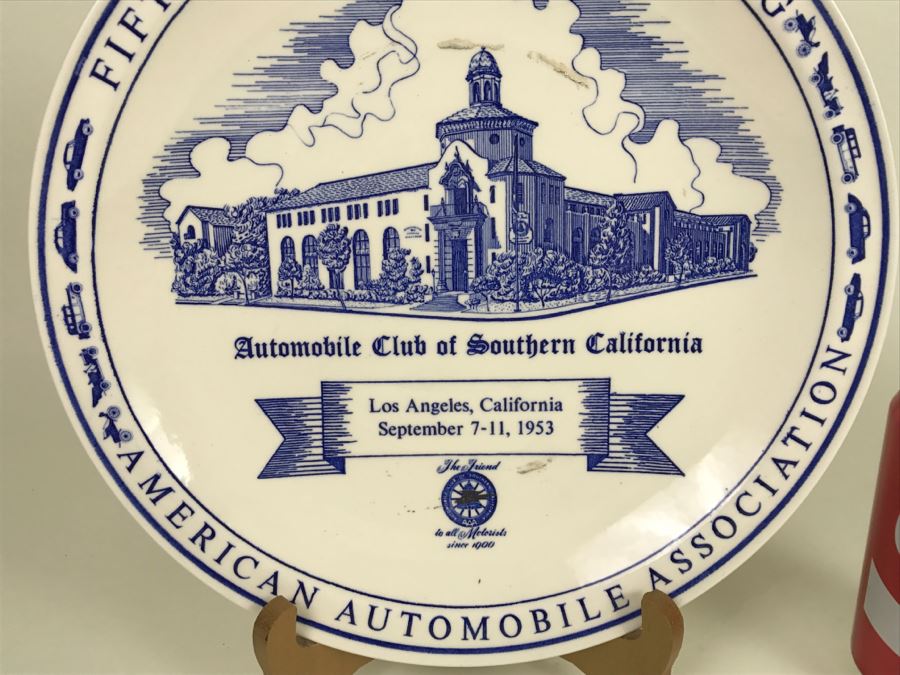 Vintage 1953 Automobile Club Of Southern California AAA Fifty-First Annual Meeting Plate Vernon Kilns [Photo 4]