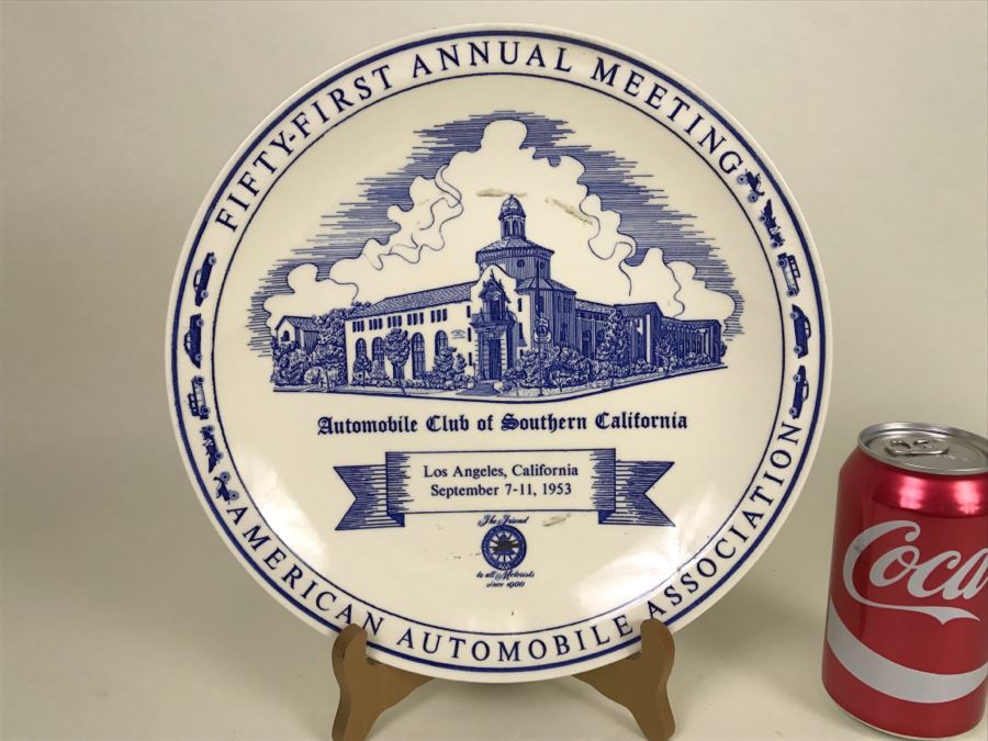 Vintage 1953 Automobile Club Of Southern California AAA Fifty-First Annual Meeting Plate Vernon Kilns [Photo 1]