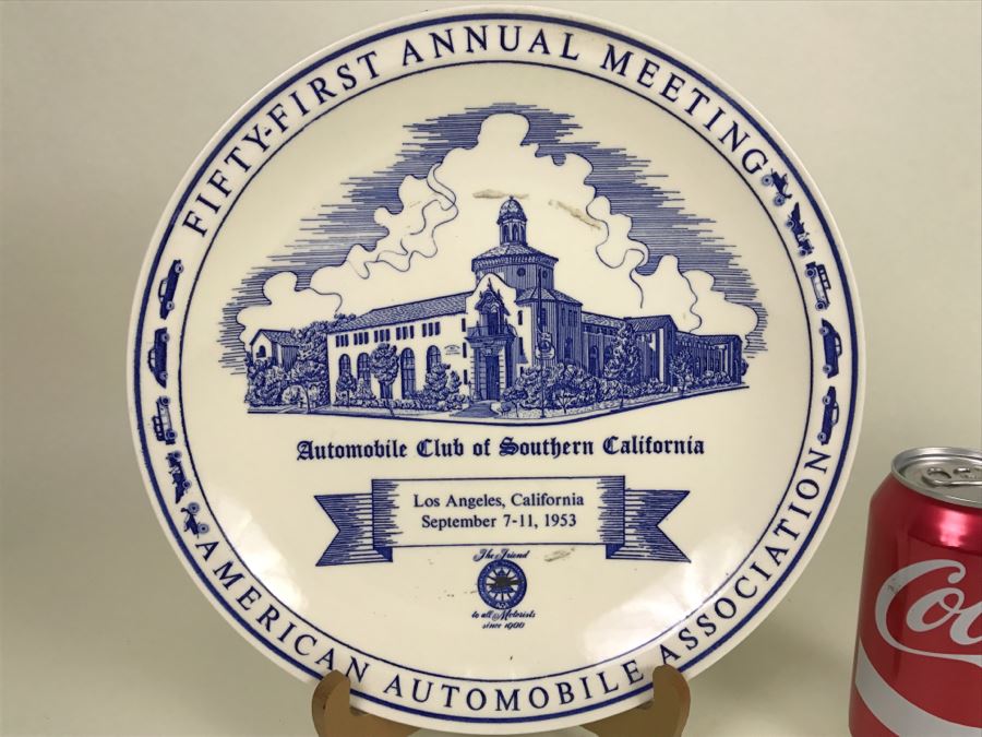 Vintage 1953 Automobile Club Of Southern California AAA Fifty-First Annual Meeting Plate Vernon Kilns [Photo 2]