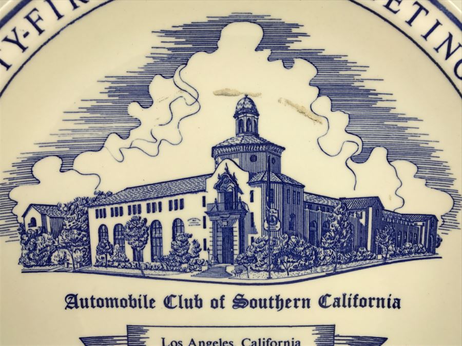 Vintage 1953 Automobile Club Of Southern California AAA Fifty-First Annual Meeting Plate Vernon Kilns [Photo 5]
