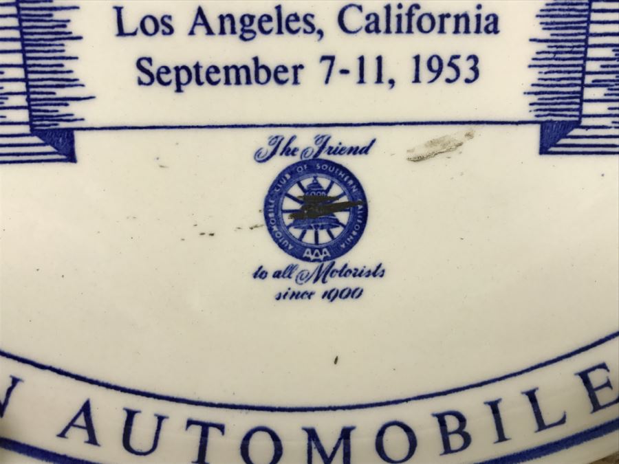 Vintage 1953 Automobile Club Of Southern California AAA Fifty-First Annual Meeting Plate Vernon Kilns [Photo 8]