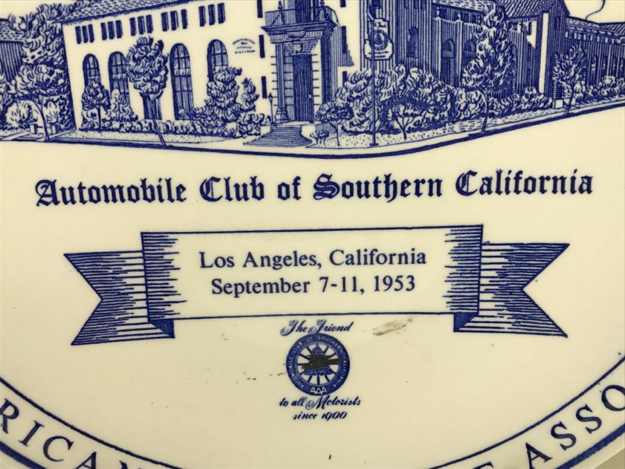 Vintage 1953 Automobile Club Of Southern California AAA Fifty-First Annual Meeting Plate Vernon Kilns [Photo 6]