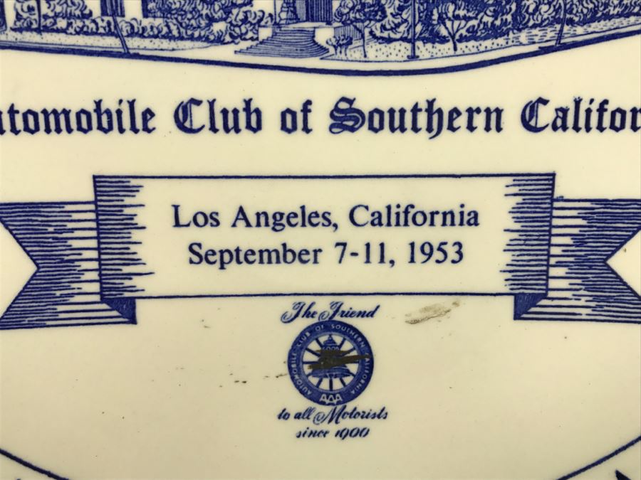 Vintage 1953 Automobile Club Of Southern California AAA Fifty-First Annual Meeting Plate Vernon Kilns [Photo 7]