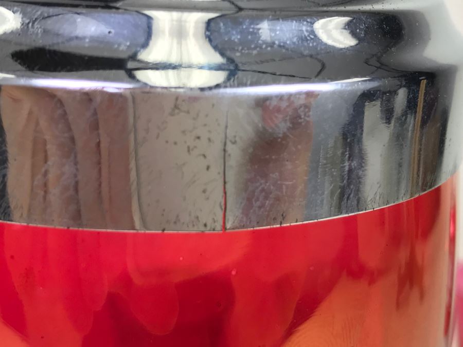 Vintage Ruby Red Cocktail Shaker And Glasses [Photo 8]