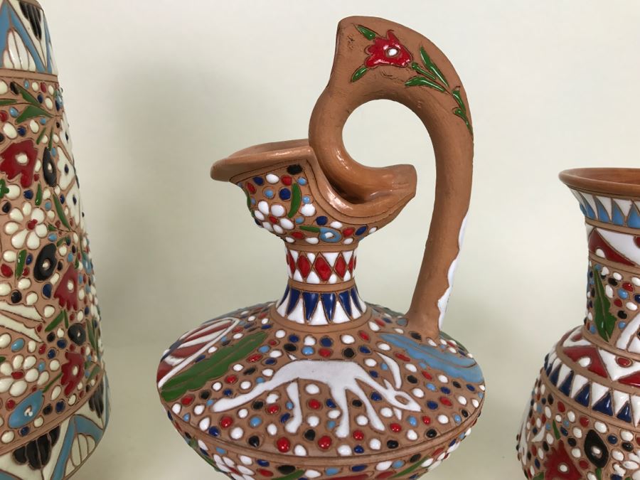 Collection Of Colorful Greek Pottery Spathas Keramik Archagelos Rhodes [Photo 10]