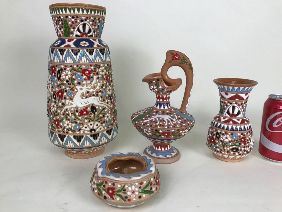 Collection Of Colorful Greek Pottery Spathas Keramik Archagelos Rhodes [Photo 1]