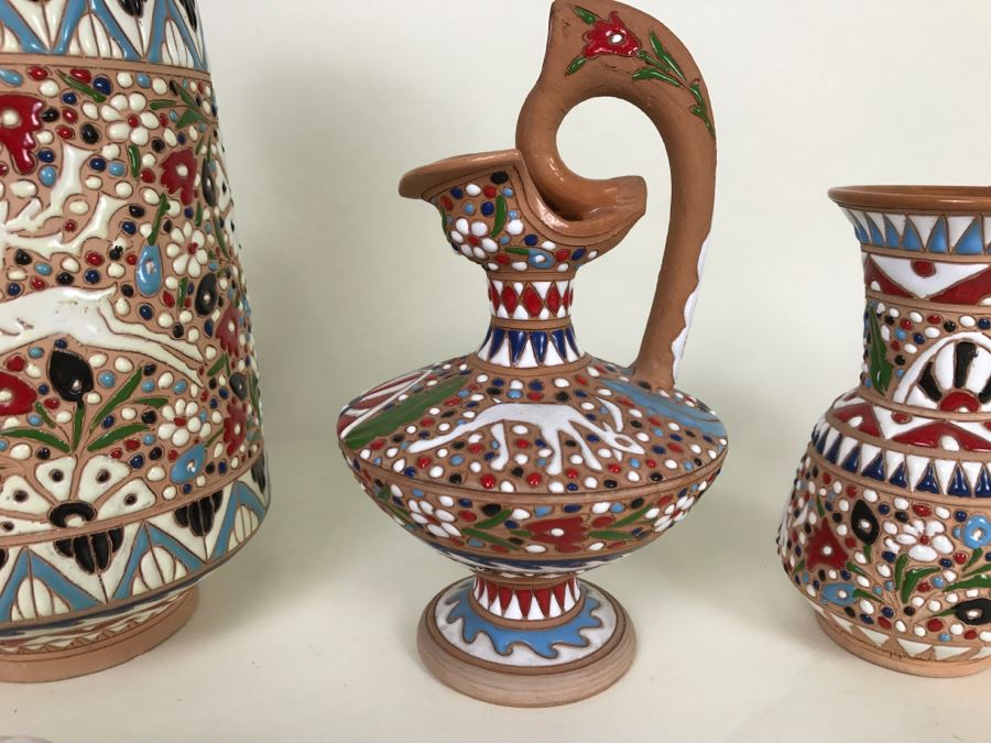 Collection Of Colorful Greek Pottery Spathas Keramik Archagelos Rhodes [Photo 18]