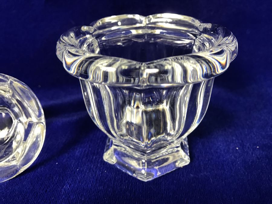 Baccarat France Lidded Mustard Jar Sugar Bowl With Spoon [Photo 9]
