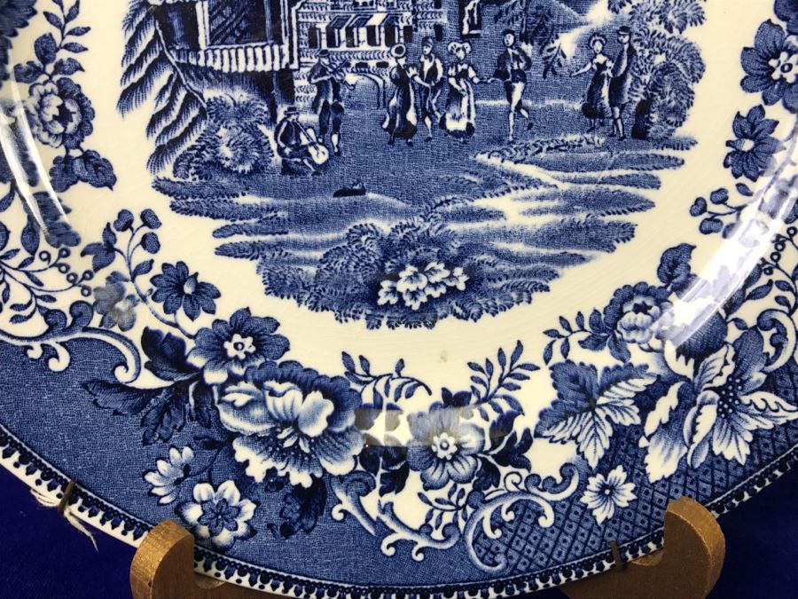 Blue & White Plate Thos. Hughes & Son Ltd Longport Staffordshire England 'Avon Cottage' [Photo 6]