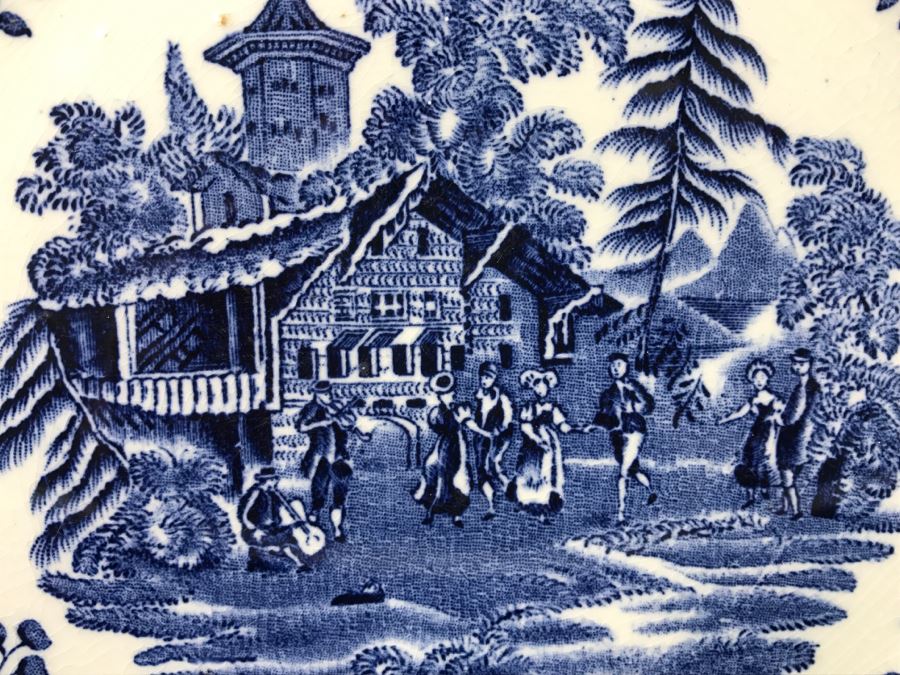 Blue & White Plate Thos. Hughes & Son Ltd Longport Staffordshire England 'Avon Cottage' [Photo 8]