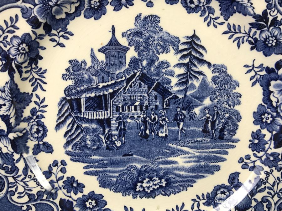 Blue & White Plate Thos. Hughes & Son Ltd Longport Staffordshire England 'Avon Cottage' [Photo 4]