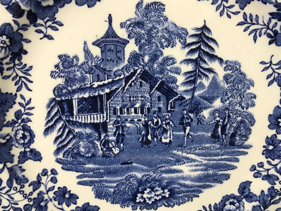 Blue & White Plate Thos. Hughes & Son Ltd Longport Staffordshire England 'Avon Cottage' [Photo 7]