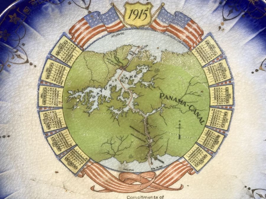 Vintage 1915 Limoges China Advertising Calendar Plate [Photo 2]