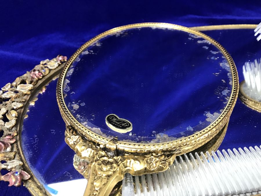 Vintage Vanity Set With Mirrors And Brushes By Wand Art Creation [Photo 8]