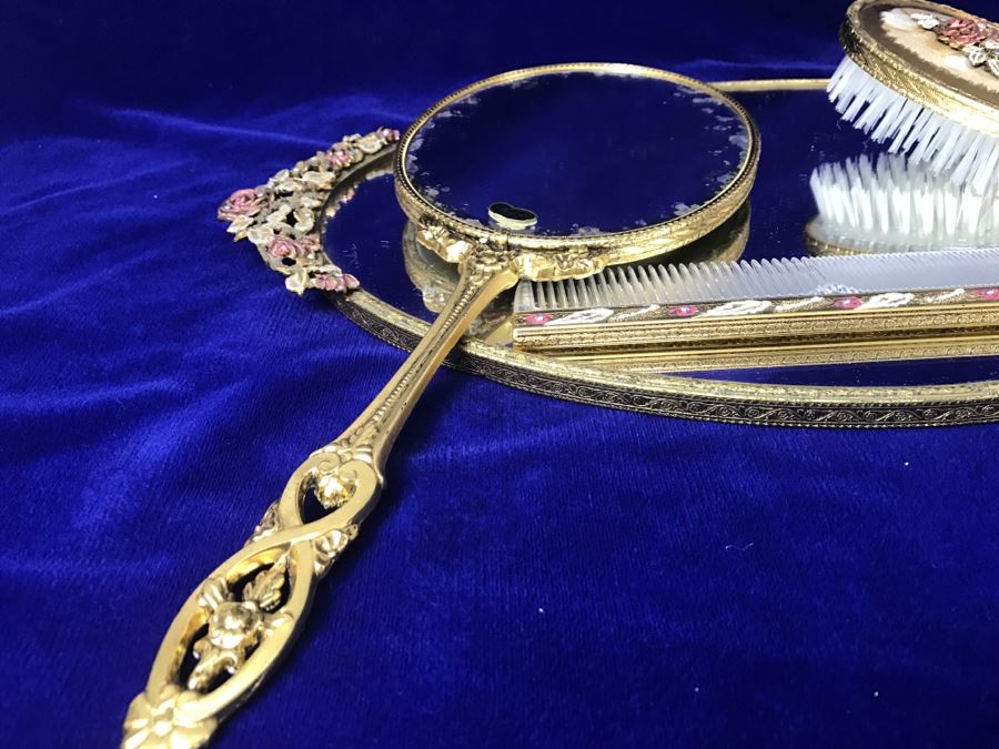 Vintage Vanity Set With Mirrors And Brushes By Wand Art Creation [Photo 6]