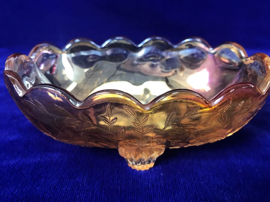 Vintage Footed Carnival Glass Bowl [Photo 3]
