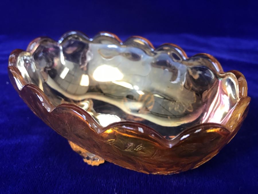 Vintage Footed Carnival Glass Bowl [Photo 5]