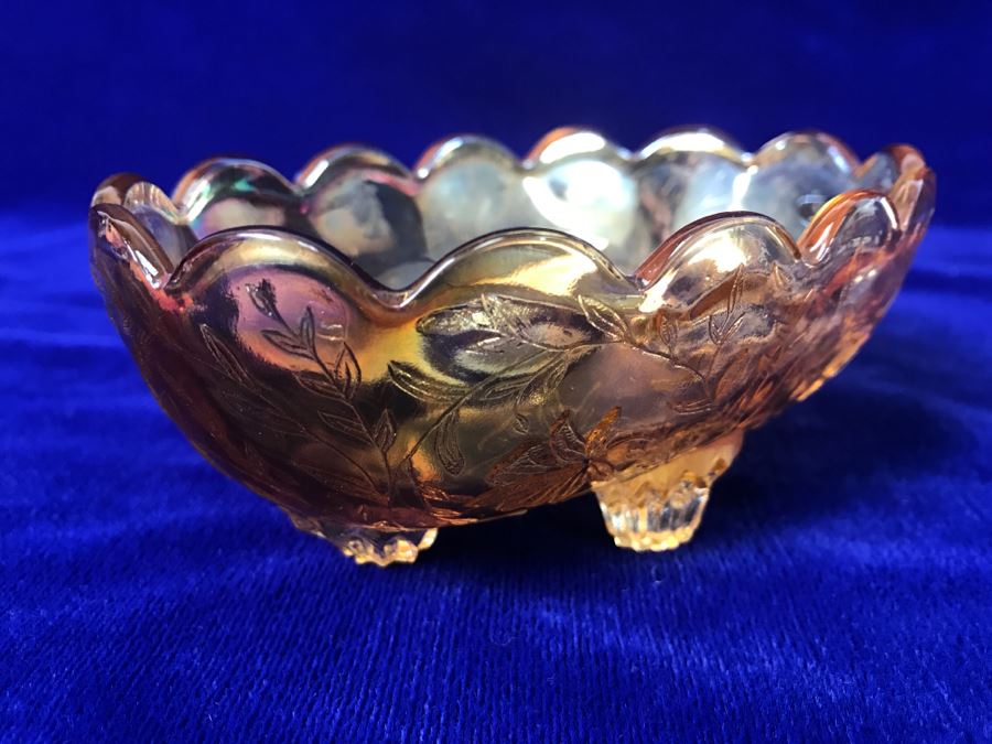 Vintage Footed Carnival Glass Bowl [Photo 6]