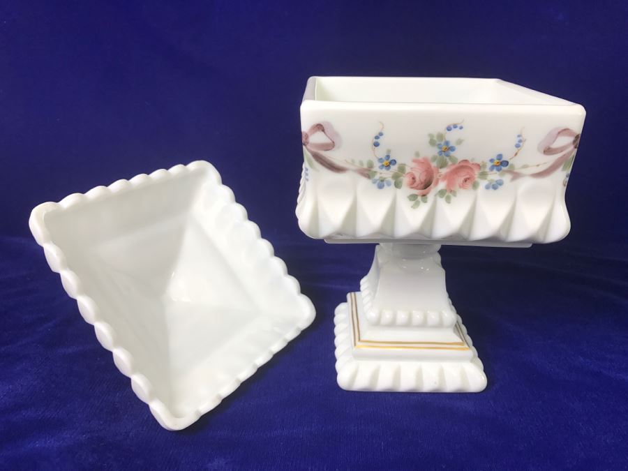 Vintage Milk Glass Compote Wedding Bowl Candy Dish [Photo 6]