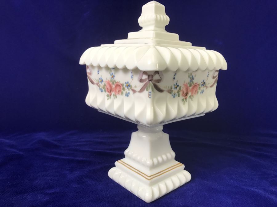 Vintage Milk Glass Compote Wedding Bowl Candy Dish [Photo 2]