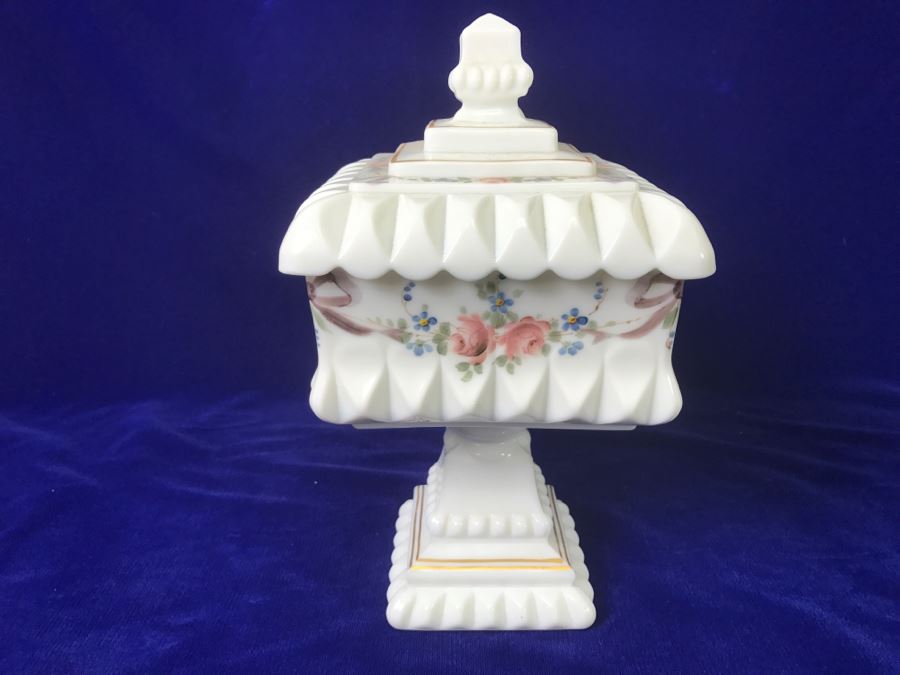 Vintage Milk Glass Compote Wedding Bowl Candy Dish [Photo 5]