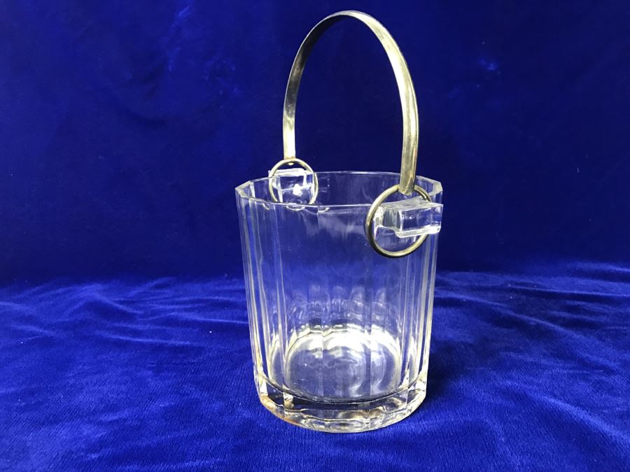 Vintage Glass Ice Bucket With Silver Tone Handle [Photo 5]