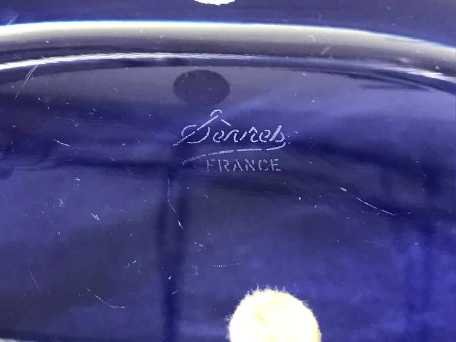 Vintage Cristal De Sevres Oval Bowl With Bird France [Photo 16]