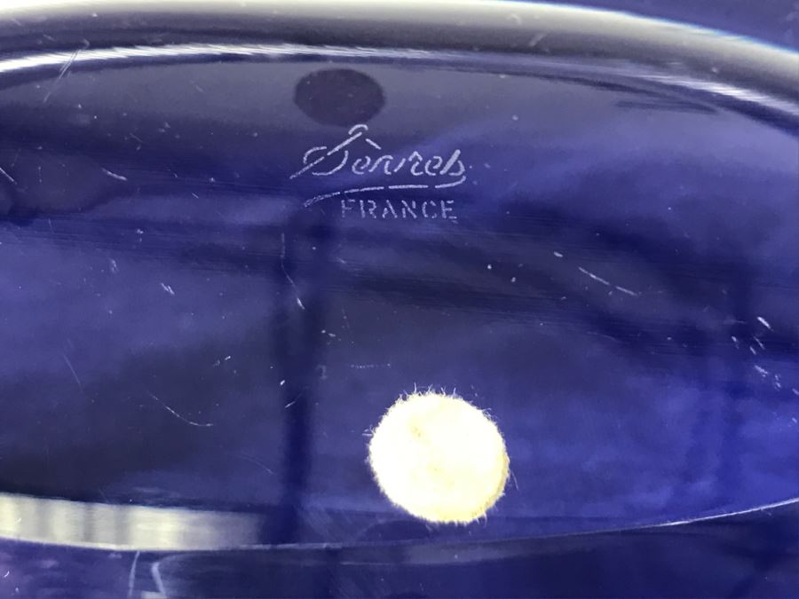 Vintage Cristal De Sevres Oval Bowl With Bird France [Photo 15]