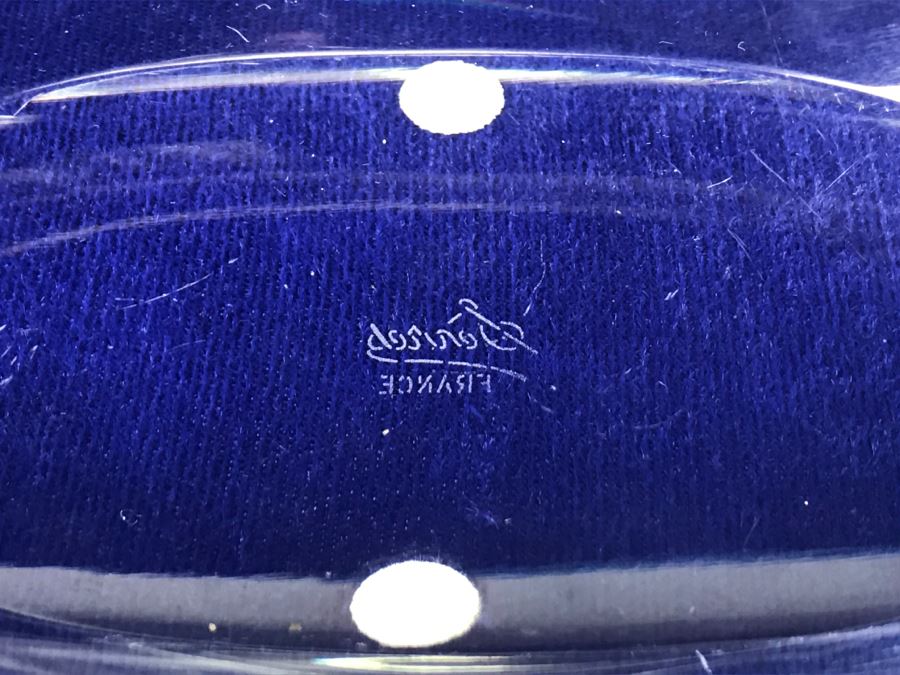 Vintage Cristal De Sevres Oval Bowl With Bird France [Photo 9]