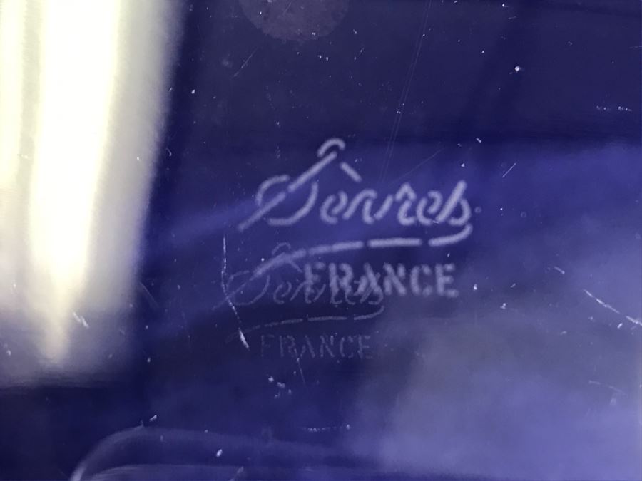 Vintage Cristal De Sevres Oval Bowl With Bird France [Photo 14]