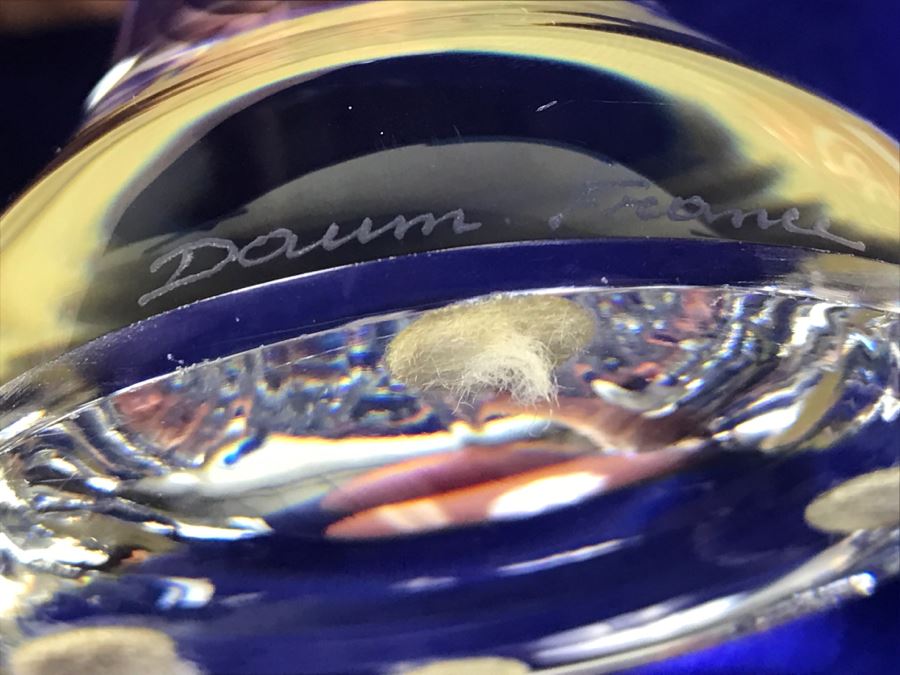 Vintage Signed Daum France Crystal Stylized Mary Madonna With Child Figurine [Photo 2]