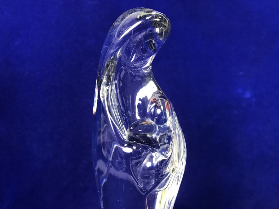 Vintage Signed Daum France Crystal Stylized Mary Madonna With Child Figurine [Photo 7]