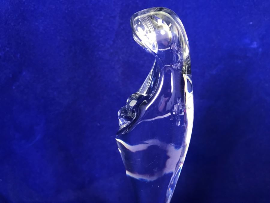 Vintage Signed Daum France Crystal Stylized Mary Madonna With Child Figurine [Photo 17]