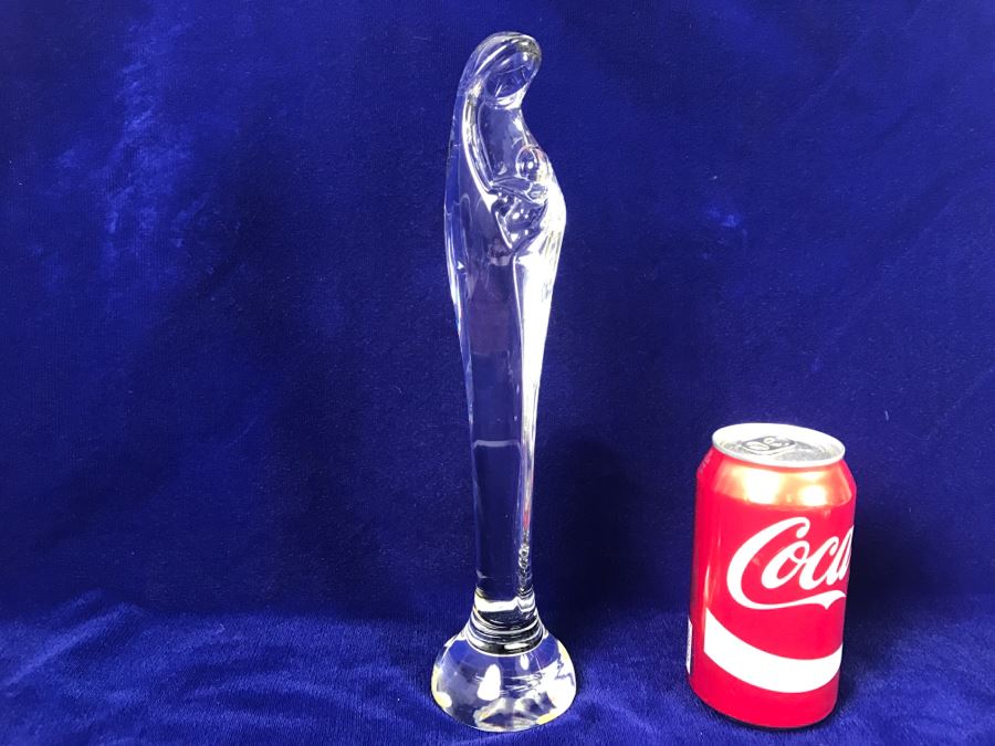 Vintage Signed Daum France Crystal Stylized Mary Madonna With Child Figurine [Photo 6]
