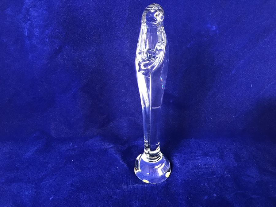 Vintage Signed Daum France Crystal Stylized Mary Madonna With Child Figurine [Photo 19]