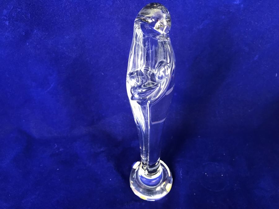 Vintage Signed Daum France Crystal Stylized Mary Madonna With Child Figurine [Photo 18]