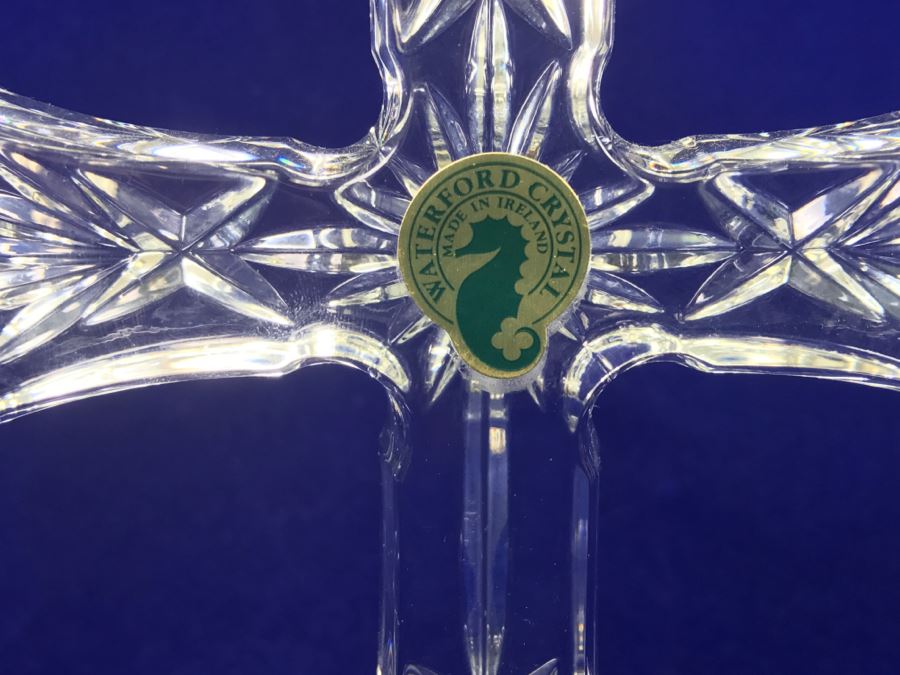 New With Tags Waterford Crystal 8' Standing Cross Figurine [Photo 3]