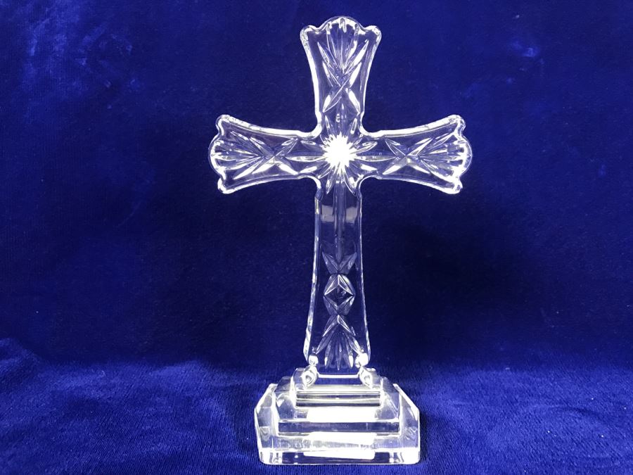 New With Tags Waterford Crystal 8' Standing Cross Figurine [Photo 5]